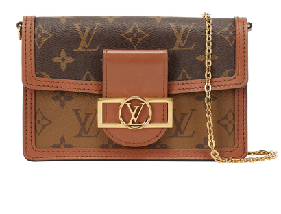 Dauphine Chain Wallet Crossbody, &pound;1,200, Handbags, Brown, Canvas/Leather, Front view